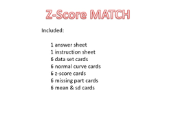 Z Score Match Standard Deviation Scores Math Games