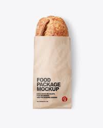 Download Kraft Package With Bread Mockup In Bag Sack Mockups On Yellow Images Object Mockups