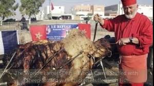 First, you need to slash the fish on both sides every three inches or so. The World S Largest Dish Whole Camel Stuffed With Sheep Stuffed With Chicken Stuffed With Fish Video Dailymotion