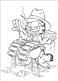 Barbecue' printable worksheet in the classroom or at home. Coloring Page Garfield Barbecue Coloring Me