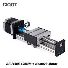 linear rail cnc router ballscrew 1605 100mm travel length linear guide rail cnc stage motion mould nema23 stepper motor cnc stepper motor cnc router