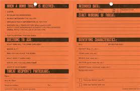 Act quickly, but remain calm and obtain information with the checklist on the reverse of this card. Bomb Threat Procedure City Of Thunder Bay