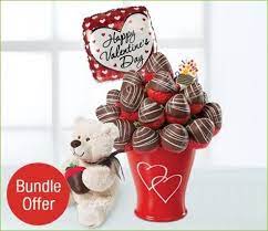 valentine s day is only four days away gift your sweetheart this delightful arrangement of chocolate dipped strawberries a valentine balloon and an adorable t
