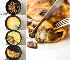 Today i used 6 eggs, some browned sausage, 3/4 cup of milk and one chopped green onion. Omelette Recipetin Eats