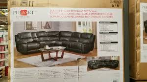 Pulaski furniture upholstered queen bed. Costco Leather Power Reclining Sectional Traditional 1799 Youtube