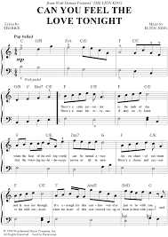 Can You Feel The Love Tonight Elton John Piano Sheet Music Can You Feel The Love Tonight In 2020 How Are You Feeling Piano Sheet Music Letters Digital Sheet Music