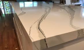 A mitered edge creates a seamless edge between the top of the countertop and a second piece of stone to create a specialty edge or to join a waterfall panel. Cambria Brittanicca Island 2 5 Miter Edge Kitchen Imperial Countertop