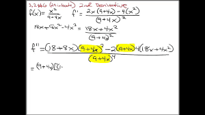 Mar 01, 2019 · find the derivative with respect to x of: Calculus 2nd Derivative With Quotient Rule Youtube