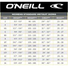 wetsuit size chart guide h2o sports