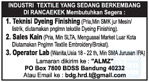 Cara membuat martabak empuk : Loker Pabrik Textile Rancaekek Lowongan Kerja Terbaru Indonesia 2021