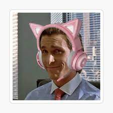 Patrick Bateman Pink Kitty Headphones