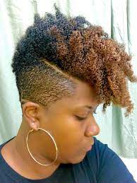 Natural Hair Tapered Mohawk Shaved Sides Twa Mohawk Twistout Ombre Tapered Natural Hair Natural Hair Styles Braids With Weave