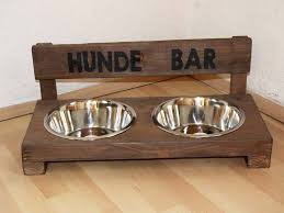 Xl Hundebar Futterbar Futterstation Napfhalter Napfstander Massivholz Braun Dog Bowls Cute Pictures Dogs
