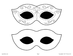 Simple mardi gras masks from printable masks Printable Mardi Gras Mask Template Supplyme