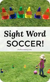 Sight Word Soccer Fun Outdoor Literacy Activity For Kids Physical Activities For Kids Kids Learning Activities Outdoor Activities For Kids