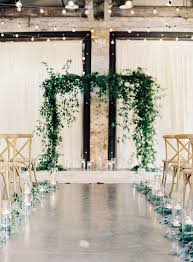 Simple Chic Indoor Wedding Ceremony Ideas With Greenery Decorations Emmalovesweddings