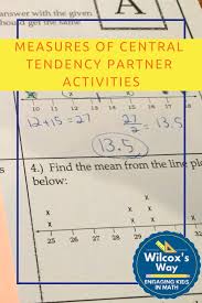 Measures Of Central Tendency Partner Activities Central Tendency Maths Activities Middle School Middle School Math