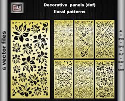 Free dxf files of flowers. Floral Muster Satz Von Vektor Panels Dxf Ai Svg Fur Etsy