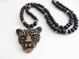 Black Bead Necklace Mens Panther Necklace African Black Panther Jewelry Mens Statement Etsy Black Panther Jewelry Afrocentric Jewelry Jewelry