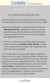 Pauza de masa nu afecteaza programul de lucru cu publicul; Cum Stabilim Pauza De Masa Contabilitate Fiscalitate Monografii Contabile