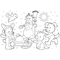Keep your kids busy doing something fun and creative by printing out free coloring pages. Happy Winter Animals Coloring Pages Surfnetkids