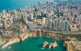 Beirut coastline and Raouché cliffs in Lebanon