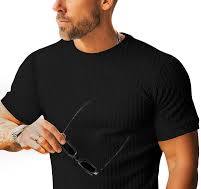 Amazon Overstock Clearance Men's Summer Ribbed Short Sleeve T-Shirt - Drop  Shoulder, Moisture Wicking, Round Neck Casual Top Amazon Essentials Flannel