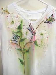 Accidentally rub against a newly painted wall? Dogwood2full Jpg 480 640 Fabric Painting Painting Patterns Fabric