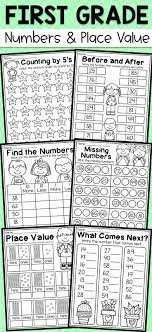 First Grade Numbers And Place Value Worksheets Distance Learning First Grade Math Worksheets First Grade Worksheets Place Value Worksheets