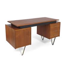 The roundhill furniture traditional ornate detailing wood coffee table is as much a conversation piece as it is a piece for conversations. 60s Teak Desk With Hairpin Legs Floating Top By Tijsseling 150222