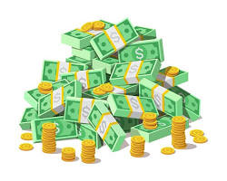 Image of giant pile of money with the UT logo