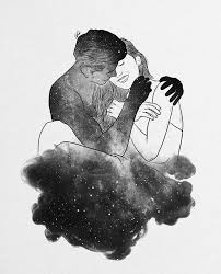 Universal Conversations Art Galaxy Love Black White Stars Space Universe Artwork Night Warm B Black Love Art Illustration Art Drawing Romantic Art