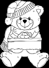 Teddy bear with roses drawing. Surprising Ideas Christmas Bear Coloring Pages Clipart Christmas Teddy Bear Coloring Pages Full Size Png Download Seekpng