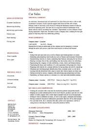 Car Sales Resume Examples Job Description Vehicles Autos Templates Career Skills