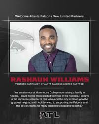 Rashaun L. Williams '01 announced as a limited partner with the Atlanta  Falcons