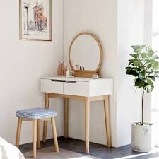 As a highly durable material, the woods used to design these pieces are usually popular hardwoods like oak, maple, and beech or softwoods like pine or cedar. Zipcode Design Dressing Table Set With Mirror Reviews Wayfair Co Uk