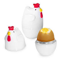 If you have limited space like a microfridge, you can buy a 6 pack of eggs and boil them all together. Chicken Microwave Egg Cooker Geekyget