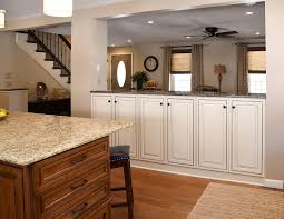 The problem can be solved by installing a half wall with a glass partitioning on top that functions as an open kitchen all at the same time. Traditional Kitchen Remodel Open Concept Kitchen And Living Room