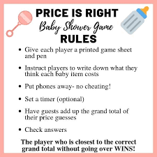What is the color they picked for the baby's room? Price Is Right Baby Shower Game With Free Printable