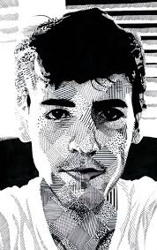 Black And White Self Portrait Art Dissolving Self Portrait Homage To Chuck Close By Lukemccready Self Portrait Drawing Portrait Drawing Portrait Art