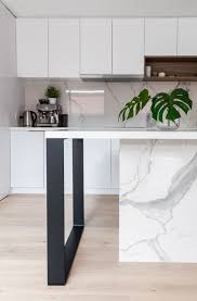 Adams wood products stocks a huge selection of unfinished wooden kitchen island legs in multiple sizes and variations of the following styles: Kitchen Island Square Flat Metal Leg Support Modern Kitchen Melbourne By Hx Design Houzz Au