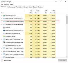 System And Compressed Memory Fix Data Usage For Windows 10 Cpu