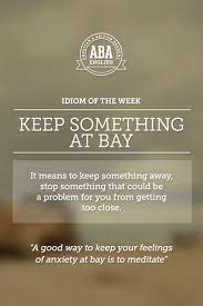 English Idiom Keep Something At Bay Means To Keep Something Away Stop Something That Could Be A Problem For Yo Learn English English Idioms English Phrases