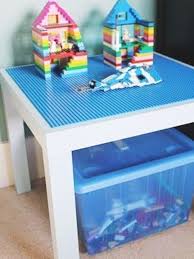 Lego Table Ideas So Simple To Make A Homemade Diy Lego Play Table Yourself With Storage Shelves For Girls And Boy In 2020 Lego Table Diy Lego Table Kids Playroom