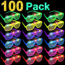 Amenon 100 Pack Led Light Up Glasses Glow In The Dark Carnival Party Supplies Favors Glow Party Sunglasses Glasses Neon Birthday Party Favors For Adults Kids Glow Toys