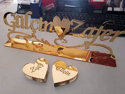 Kalpli Dekoratif Ayna Masaustu Isimlik Aynalar Oymacilik Nisan