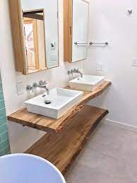 Here's how we added the live edge top to the godmorgon vanity. Live Edge Holz Eitelkeit Live Edge Holz Arbeitsplatten Etsy Wood Countertops Kitchen Live Edge Shelves Wood Bathroom