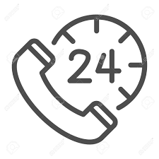 3100 west road suite 203. Handset And Clock Line Icon Call Center Concept All Day Customer Support Sign On White Background Clock With Phone Icon In Outline Style Mobile Concept And Web Design Vector Graphics Royalty Free Cliparts