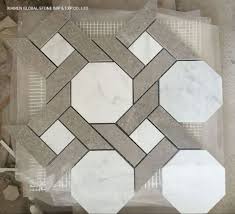 Pack with protect film by carton and standard export wooden crate colors: Mixed Color Grey White Marble Mosaic Tiles Octagon Shape Design For Bathroom Kitchen Wall Backsplash Panels China Bathroom Tile Wall Tile Made In China Com