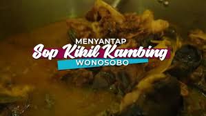 Di indonesia, kambing adalah hewan ternak yang lazim diternakkan, maka ada banyak resep hidangan sup dari daging kambing. Sop Kikil Kambing